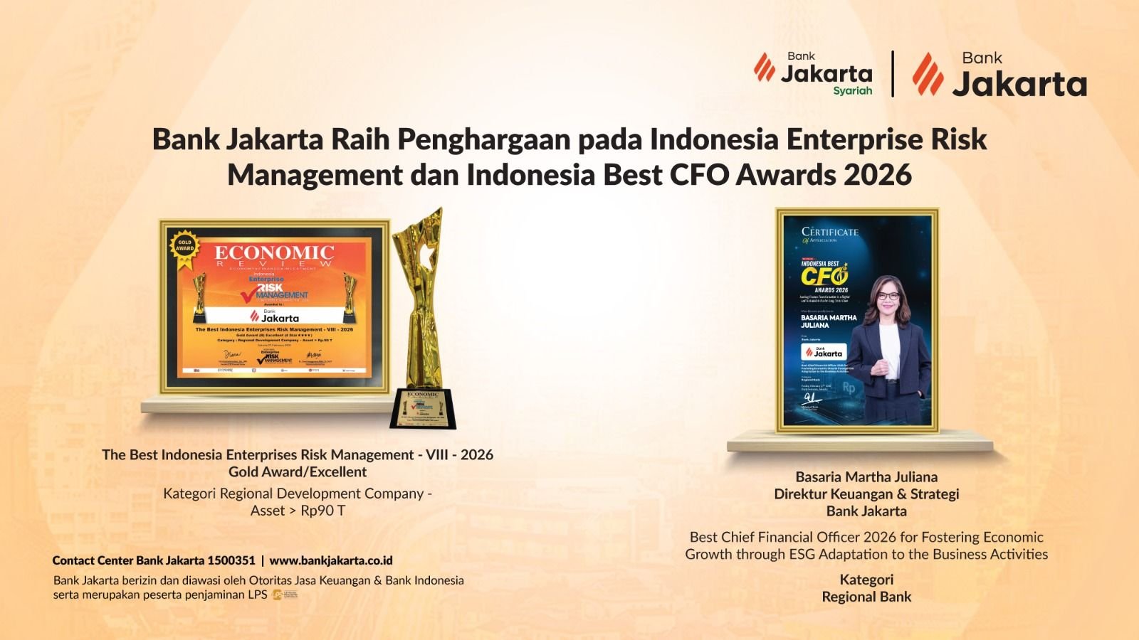 Bank Jakarta Wins Award at Indonesia Enterprise Risk Management and Indonesia Best CFO Awards 2026