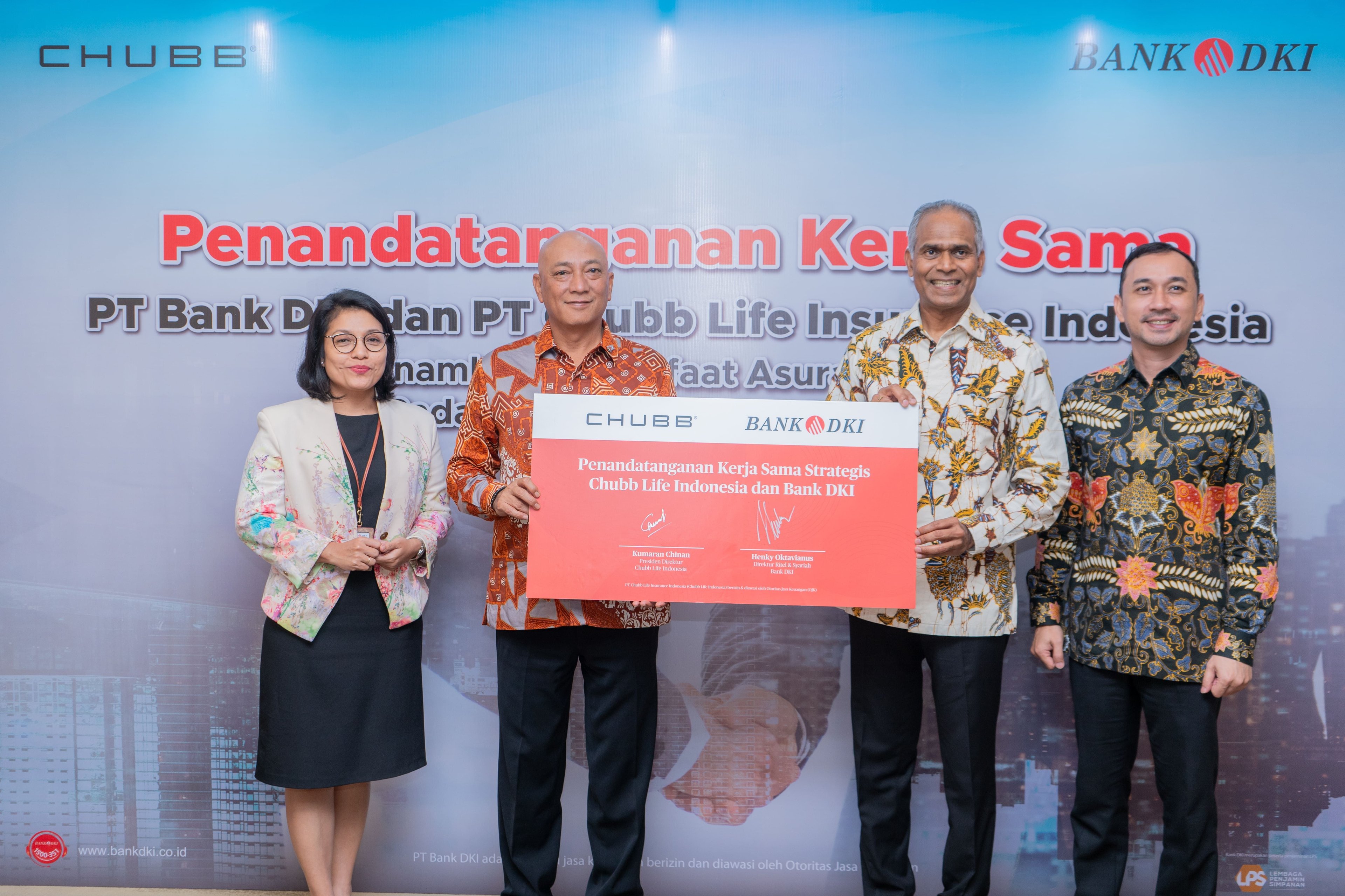 Bank DKI Collaborates with PT Chubb Life Insurance Indonesia, Establishes Partnership to Improve Insurance Services