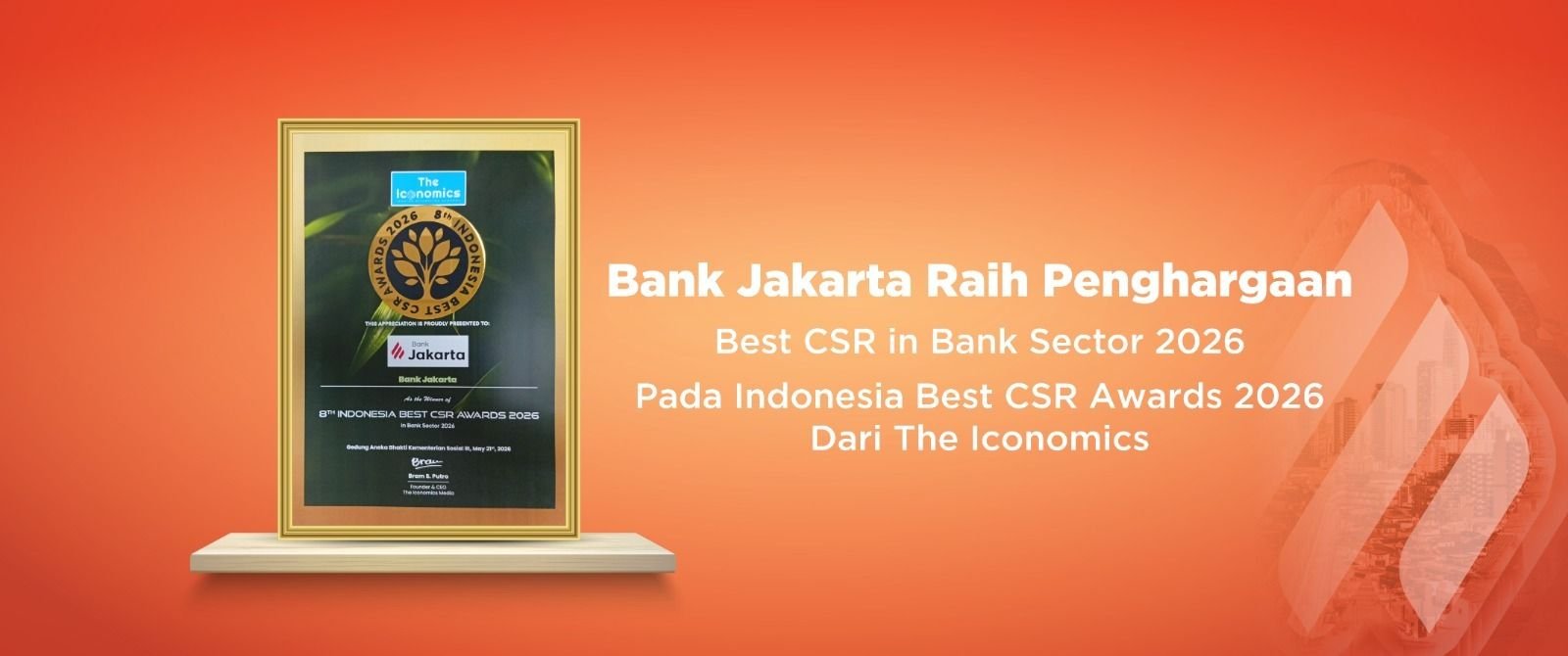 Bank Jakarta Wins Indonesia Best CSR in Bank Sector 2026 Award