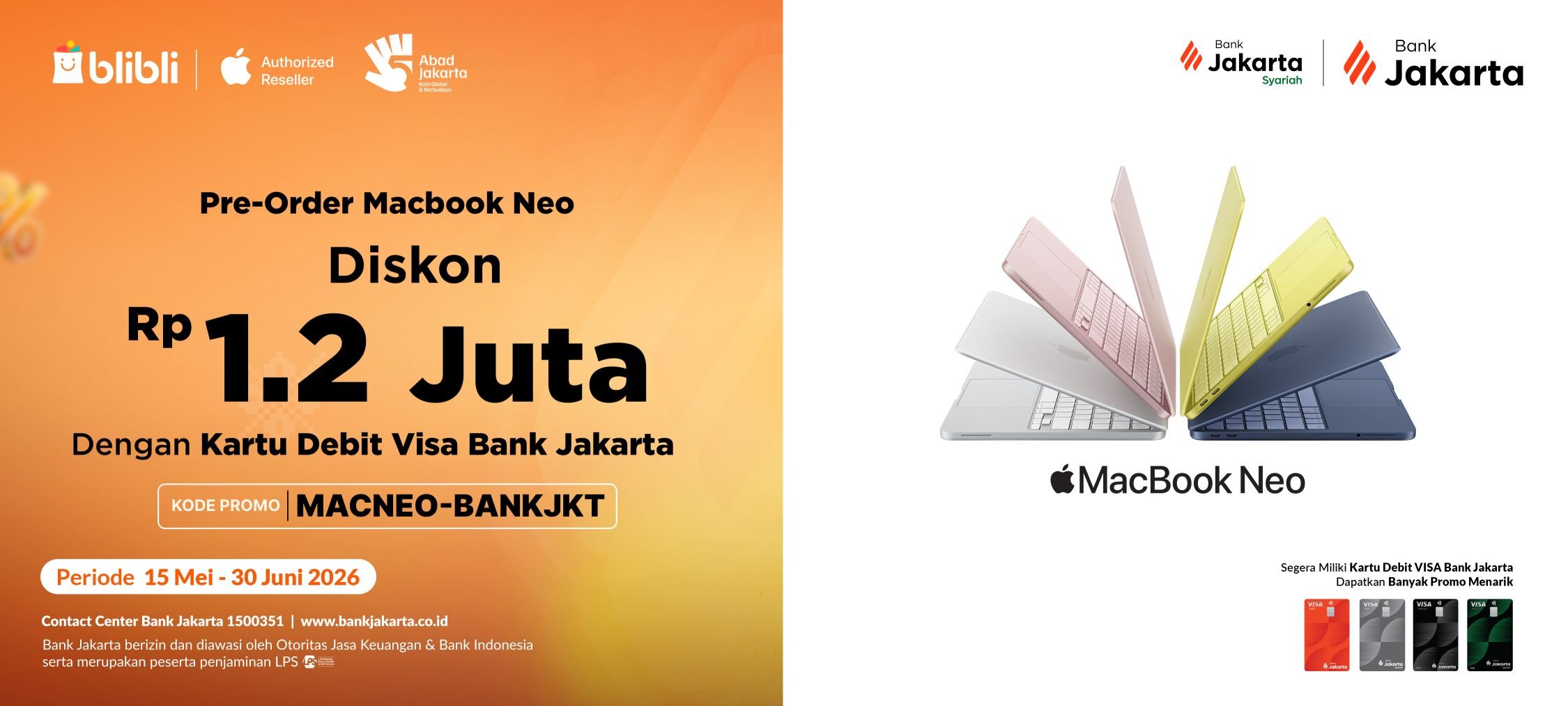 Rp1.2 Million Discount on Pre-Order Macbook Neo Exclusively at Blibli