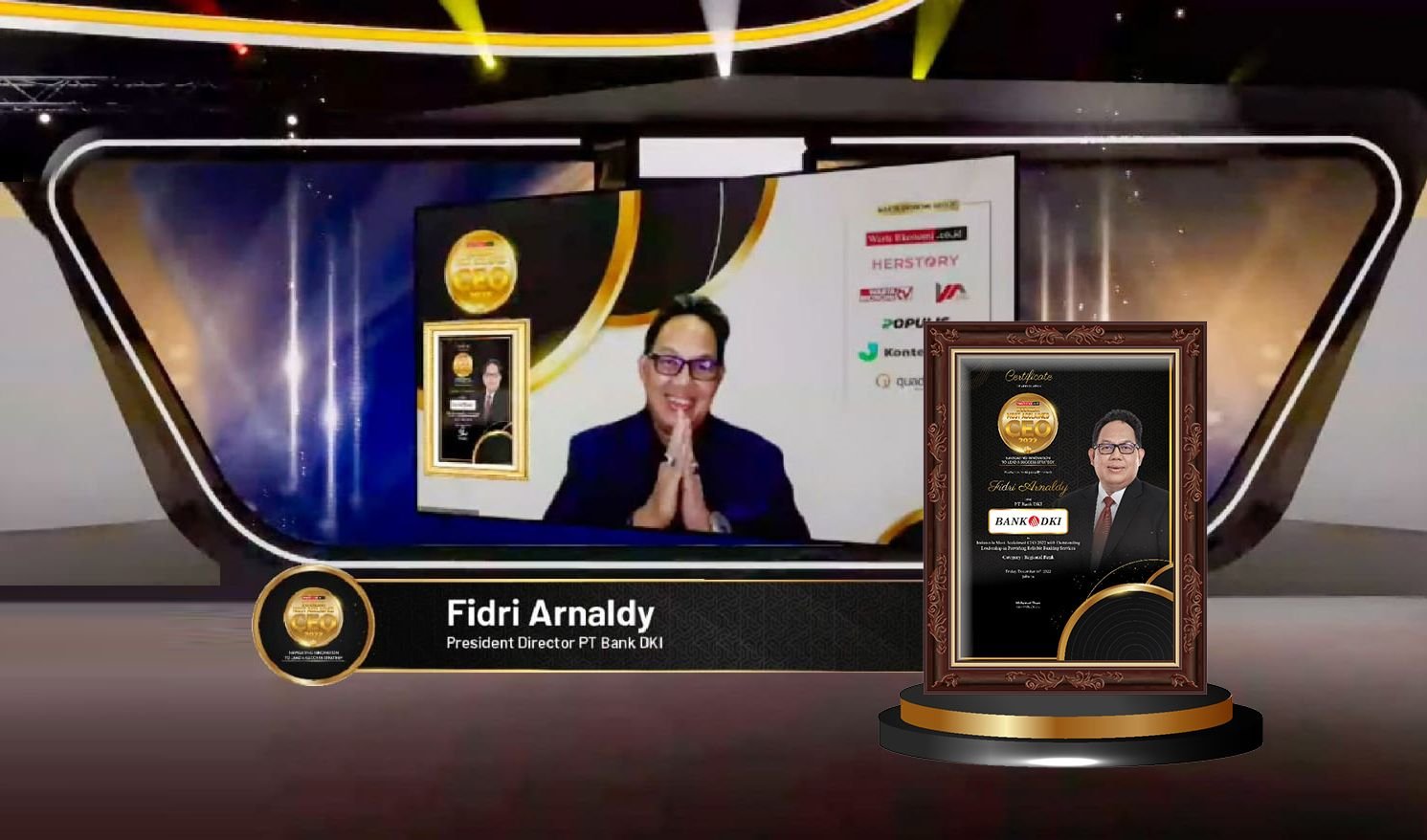 Again! Successfully Leading Bank DKI to Achieve Positive Financial Performance, CEO of Bank DKI, Fidri Arnaldy Wins Indonesia Most Acclaimed CEO Awards 2022