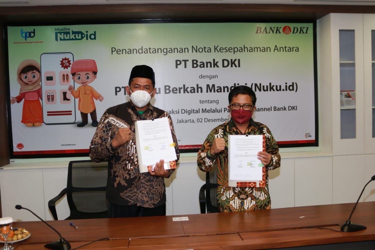 Signing of a memorandum of understanding between PT Nuku Berkah Mandiri (Nuku.id) and PT Bank DKI.