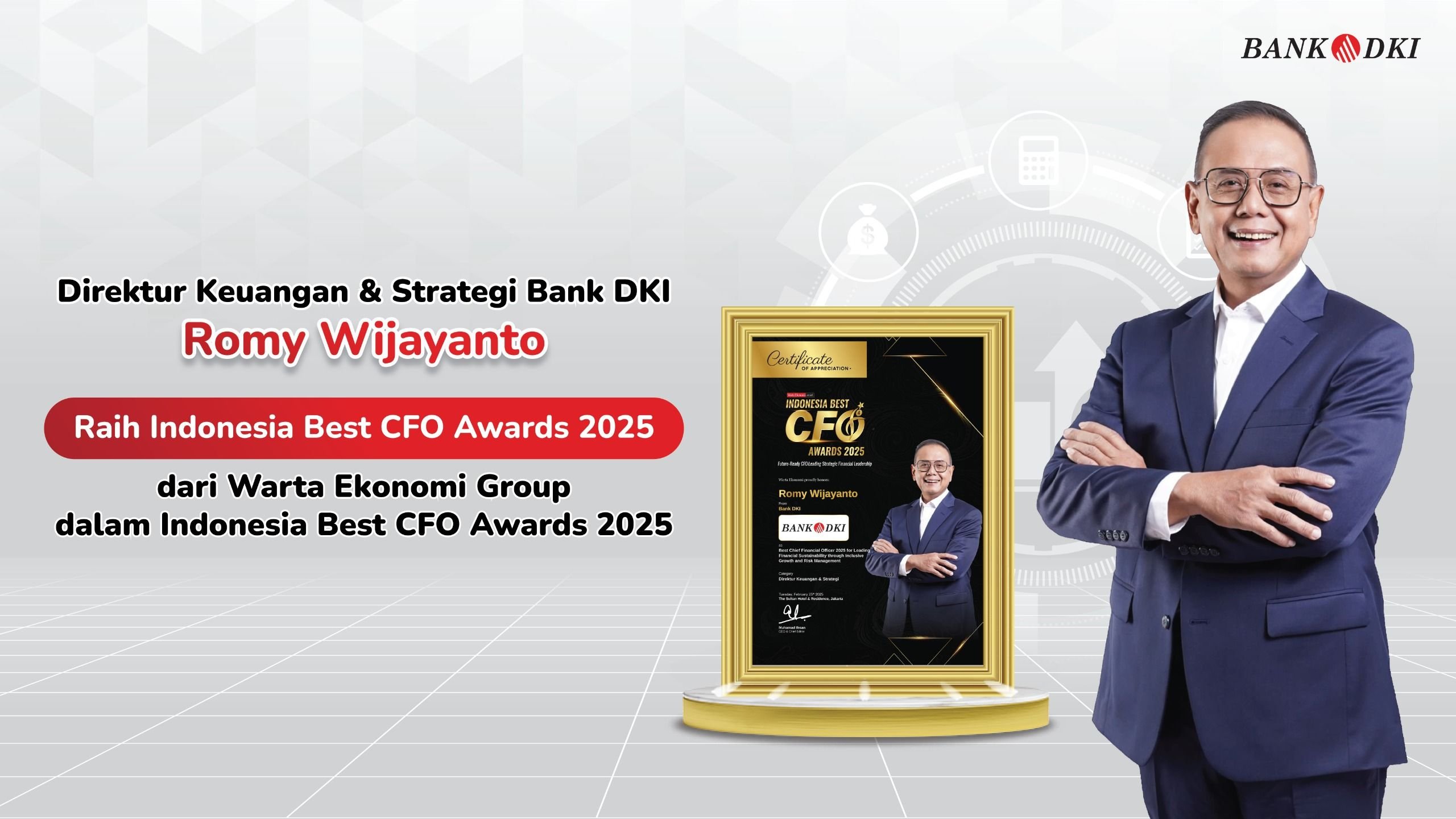 Bank DKI Director of Finance & Strategy Romy Wijayanto Wins Indonesia Best CFO Awards 2025