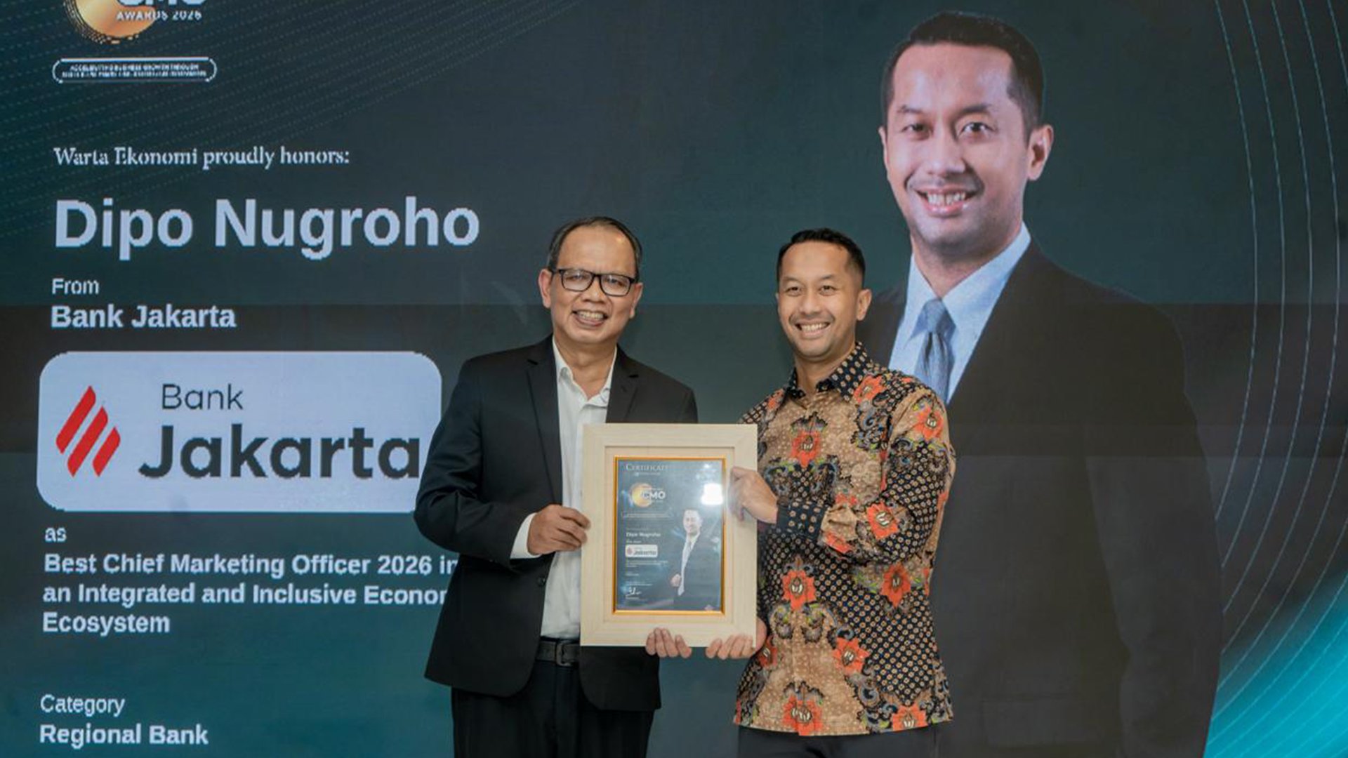 Bank Jakarta Wins Indonesia Best CMO Awards 2026 from Warta Ekonomi