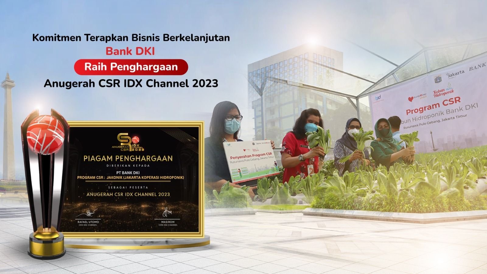 Commitment to Implementing Sustainable Business, Bank DKI Wins 2023 IDX Channel CSR Award
