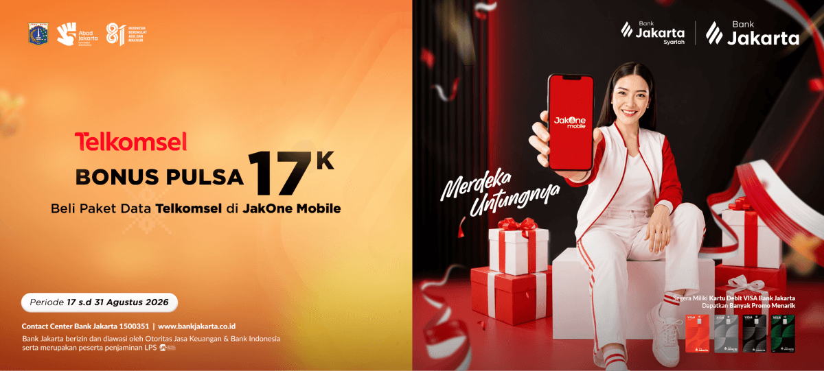 Buy TELKOMSEL Data Packages via JakOne Mobile, Get IDR 17.000 Bonus Credit 