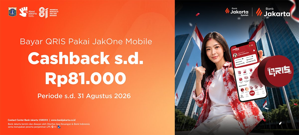Independence Fortunately! Pay QRIS Using JakOne Mobile